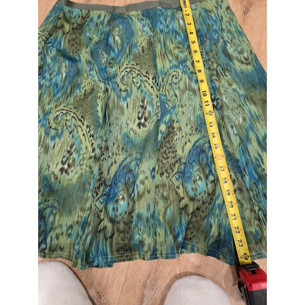 Worthington Women's Size 16A-Line Skirt - Blue Green Abstract Print, Lined